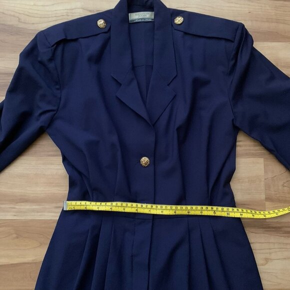Alexander Julian Women’s Medium Jumpsuit Navy Blue Military Style 80’s Vintage - Picture 3 of 13